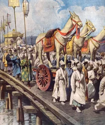 Trauerzug von Gojong, Kaiser Gwangmu des Koreanischen Reiches im März 1919, Titelillustration aus 